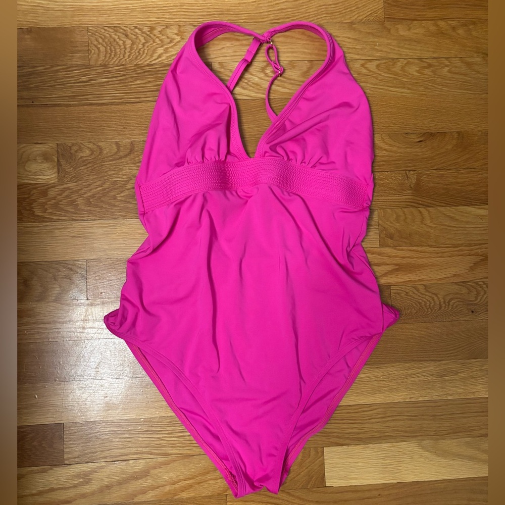 Trina Turk Vibrant Pink Halter Swimsuit. 14